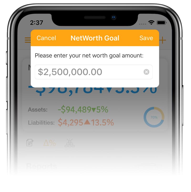 Custom net worth goal